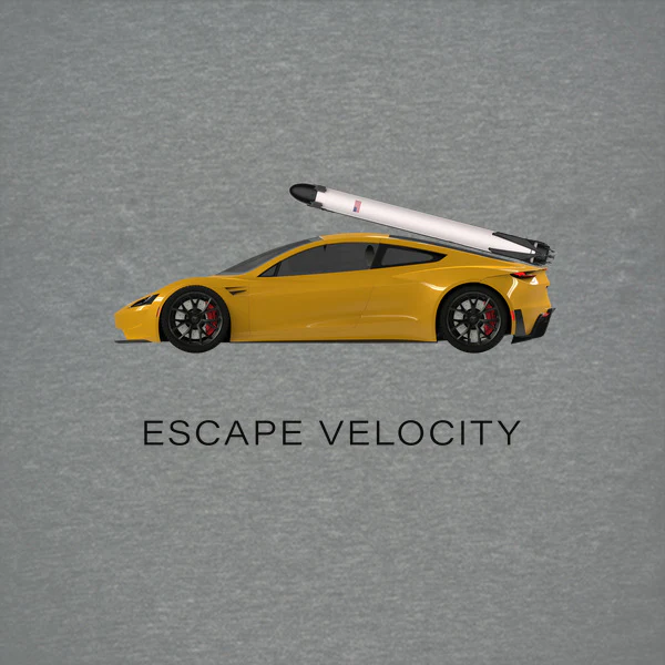 "Escape Velocity" Premium Tee (Yellow Roadster) - Image 5