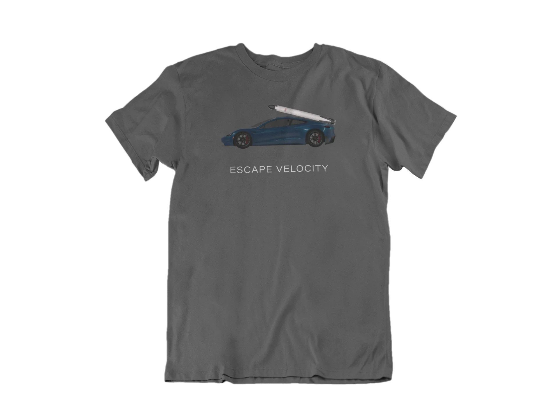 "Escape Velocity" Premium Tee (Blue Roadster) - Image 4