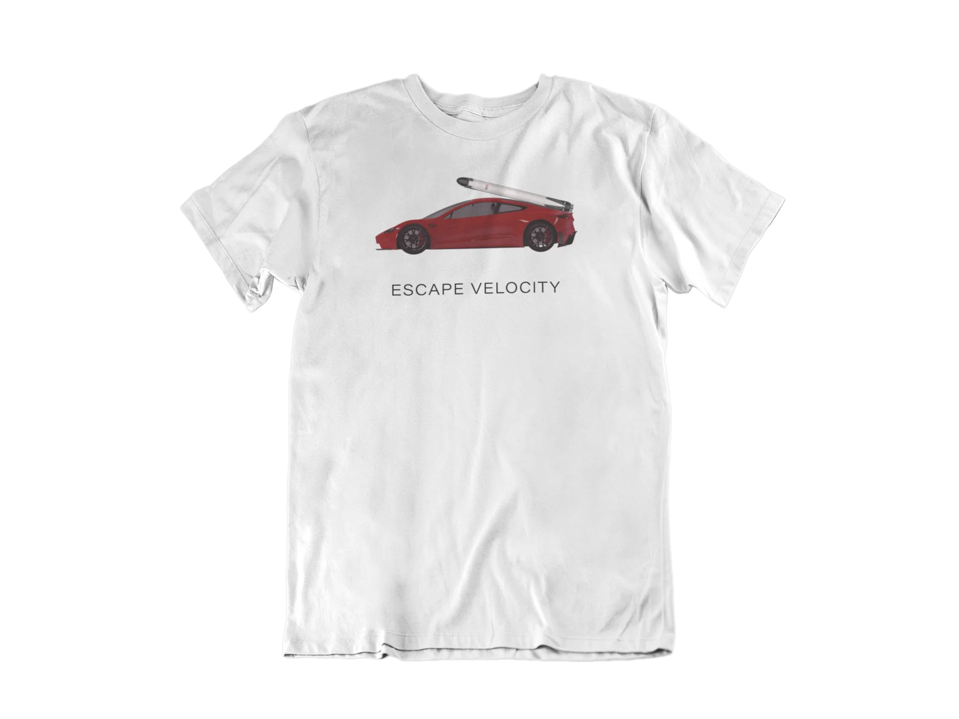 "Escape Velocity" Premium Tee (Red Roadster) - Image 3