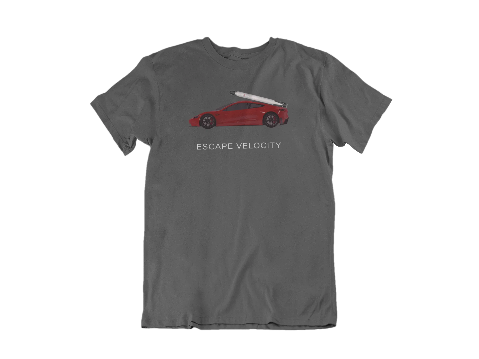 "Escape Velocity" Premium Tee (Red Roadster) - Image 4