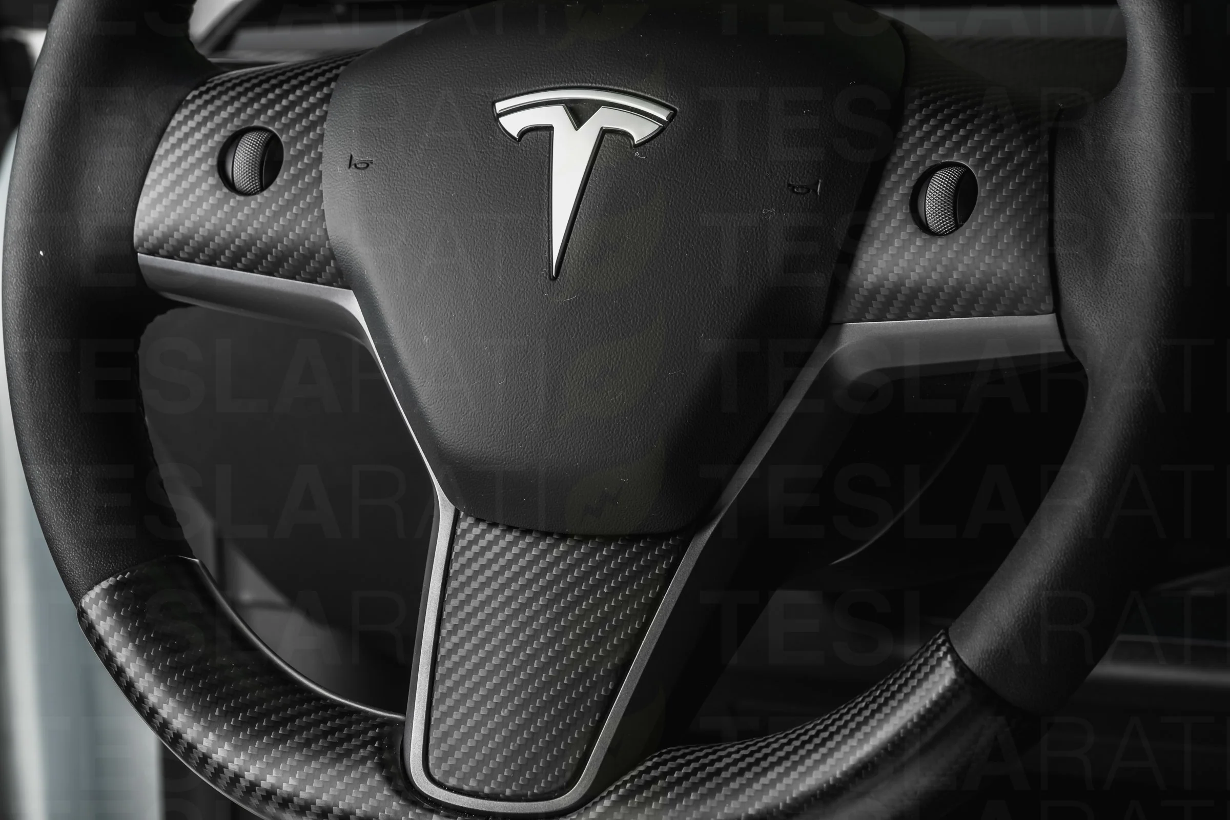 Tesla Model 3 & Y Genuine Carbon Fiber Steering Wheel Caps (2-pc) - Image 11