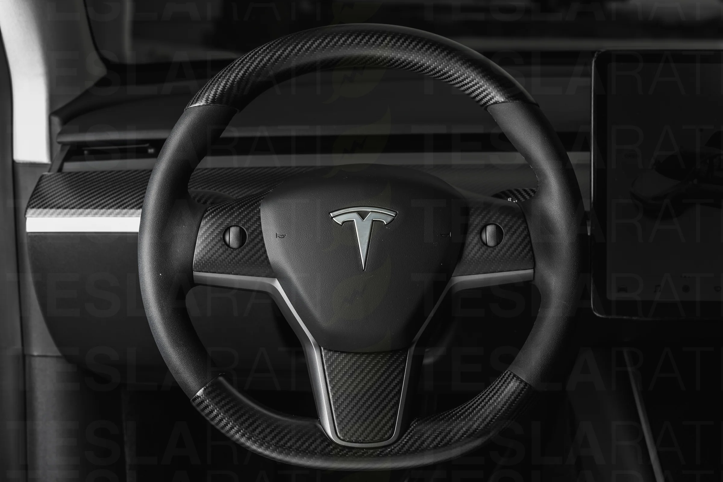 Tesla Model 3 & Y Genuine Carbon Fiber Steering Wheel Caps (2-pc) - Image 6