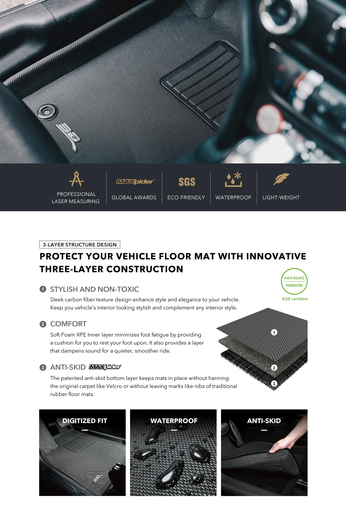 Tesla Model S Custom-Fit Floor Mats and Liners (3D MAXpider) - Image 5