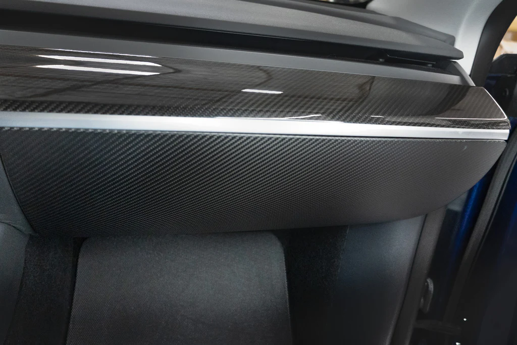 Tesla Model Y Real Carbon Glovebox Panel - Image 3
