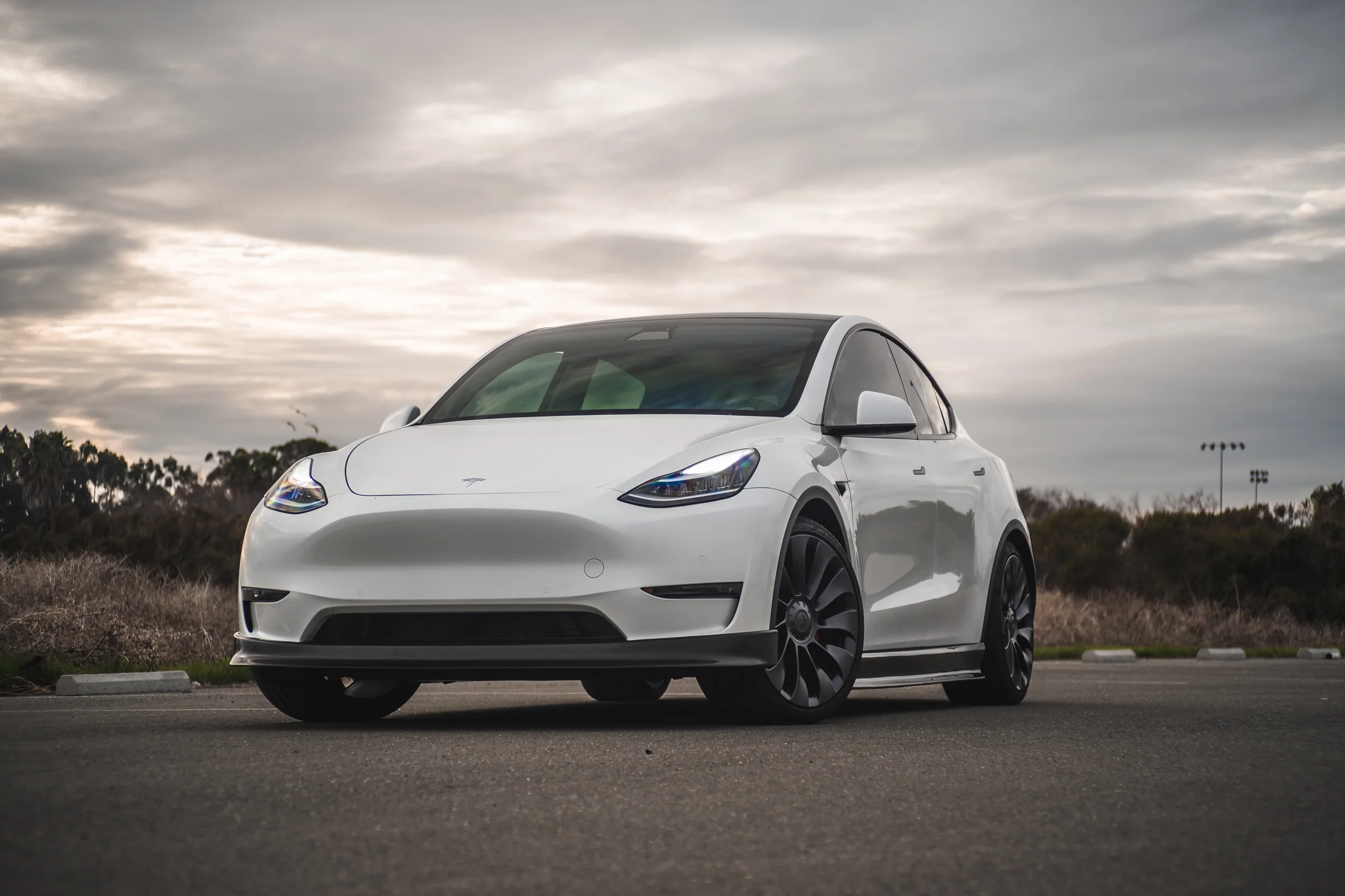 Tesla Model Y Carbon Fiber Front Spoiler - Image 3