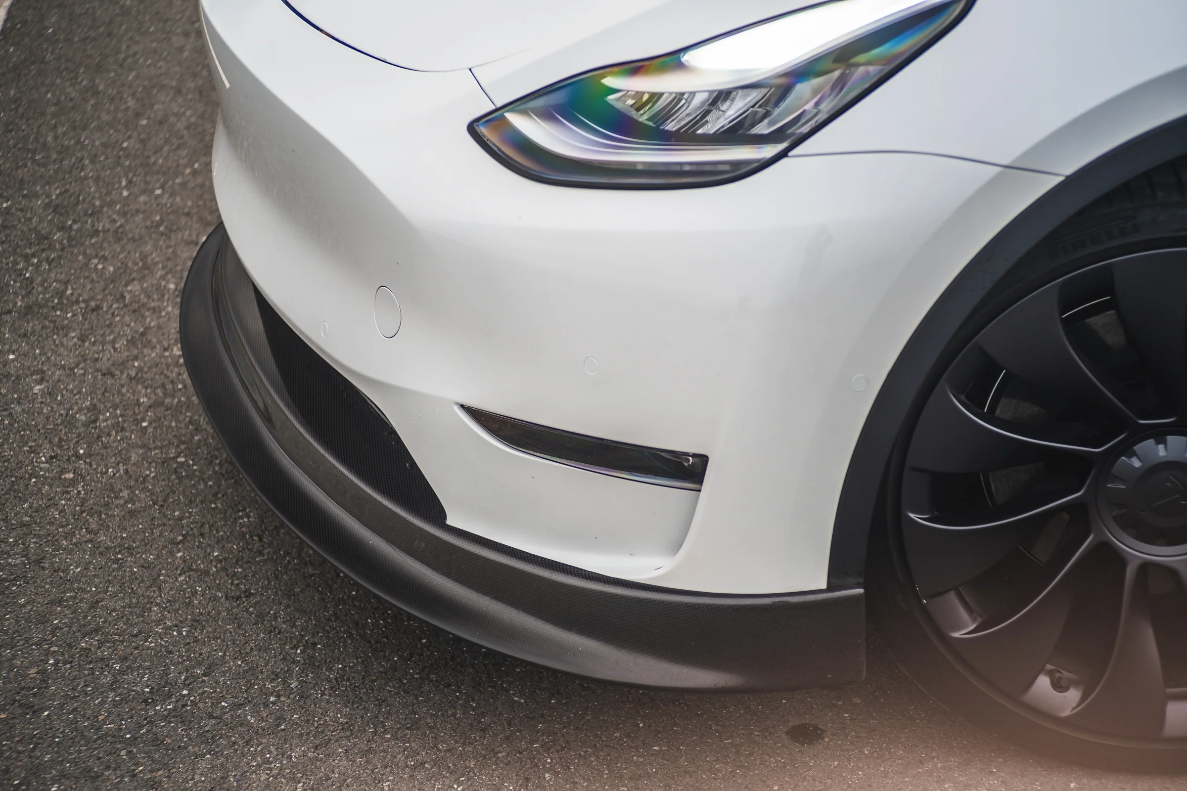 Tesla Model Y Carbon Fiber Front Spoiler - Image 4
