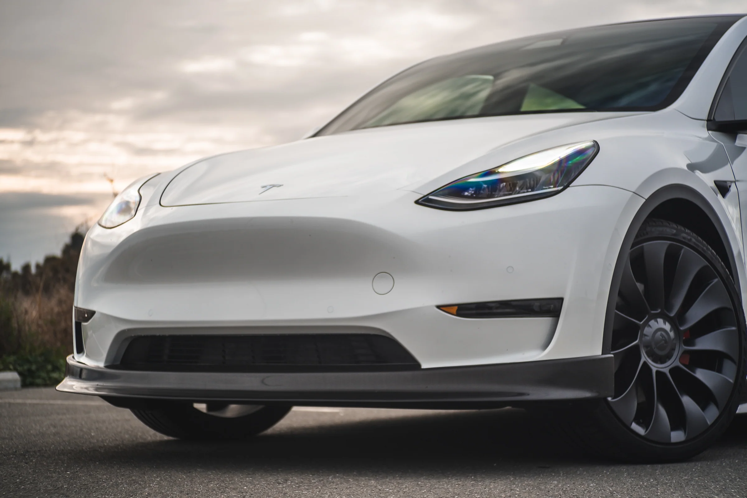 Tesla Model Y Carbon Fiber Front Spoiler - Image 5