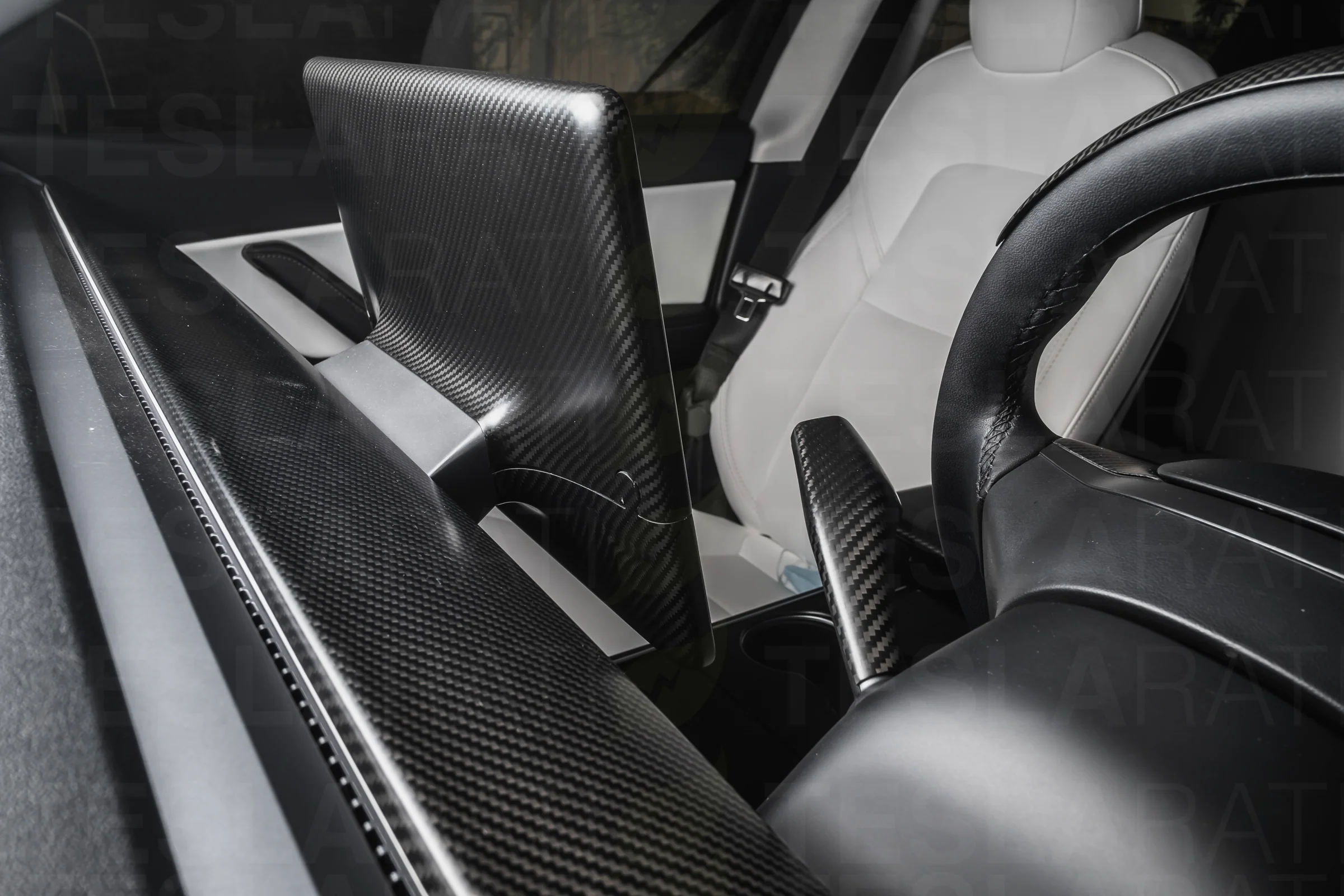 Tesla Model 3 Genuine Carbon Fiber Screen Back Cover (2pcs) - Image 5